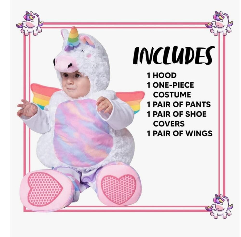 New Spooktacular Creations Halloween Girls Unicorn Costume w/ Wings 18/24mths